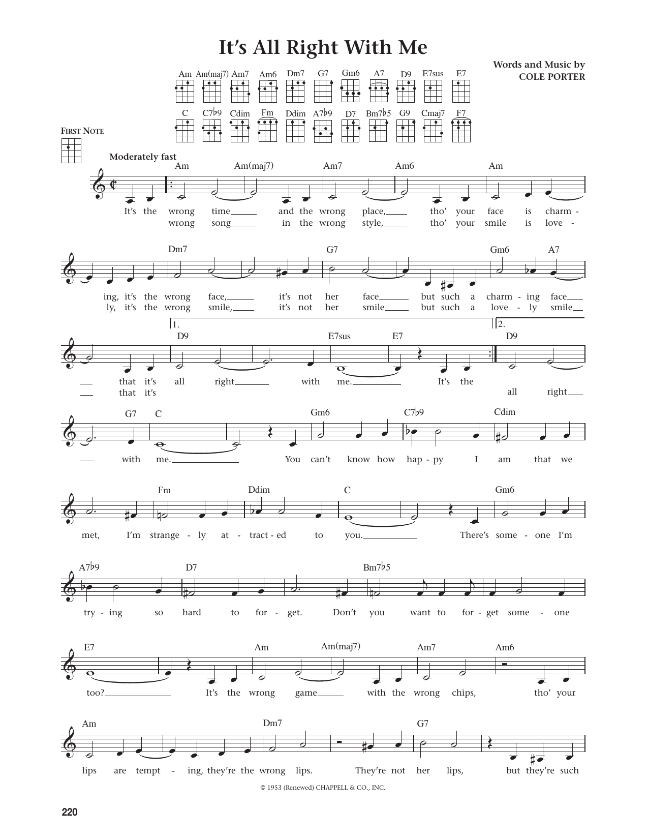 It's All Right With Me (from The Daily Ukulele)