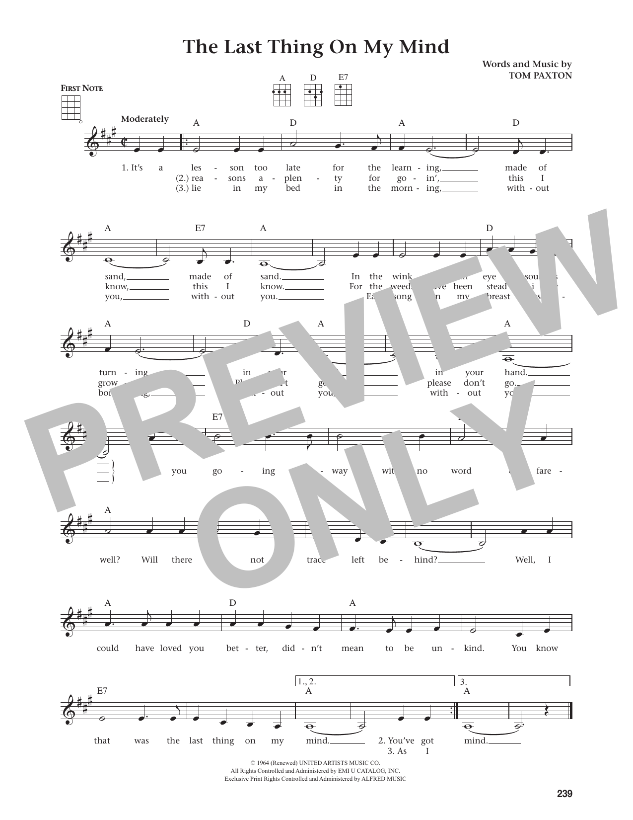 The Last Thing On My Mind (from The Daily Ukulele)