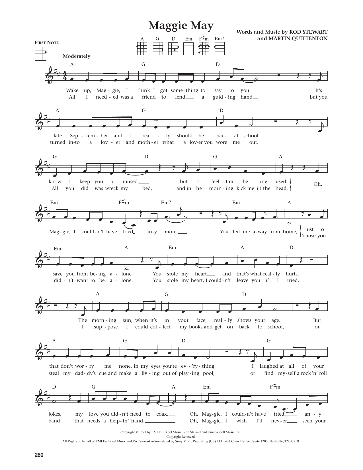 Maggie May (from The Daily Ukulele)