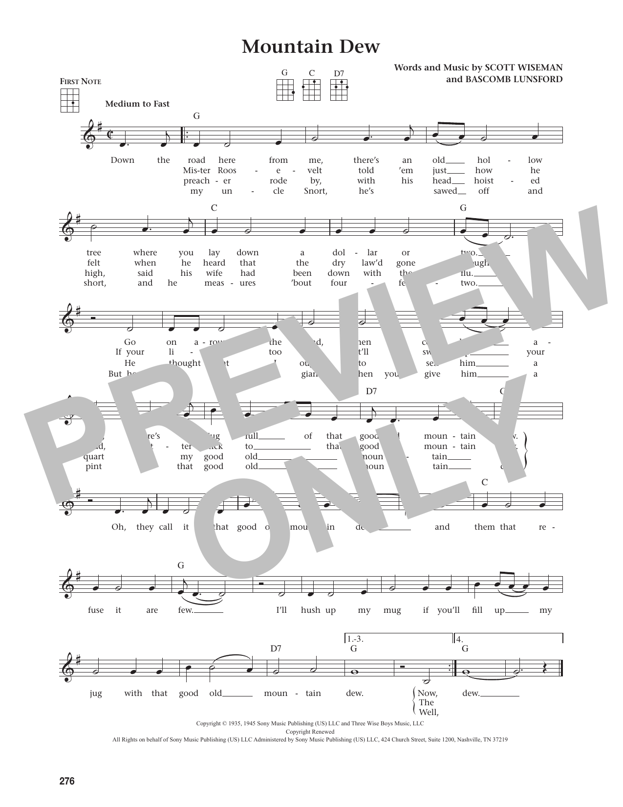 Mountain Dew (from The Daily Ukulele)