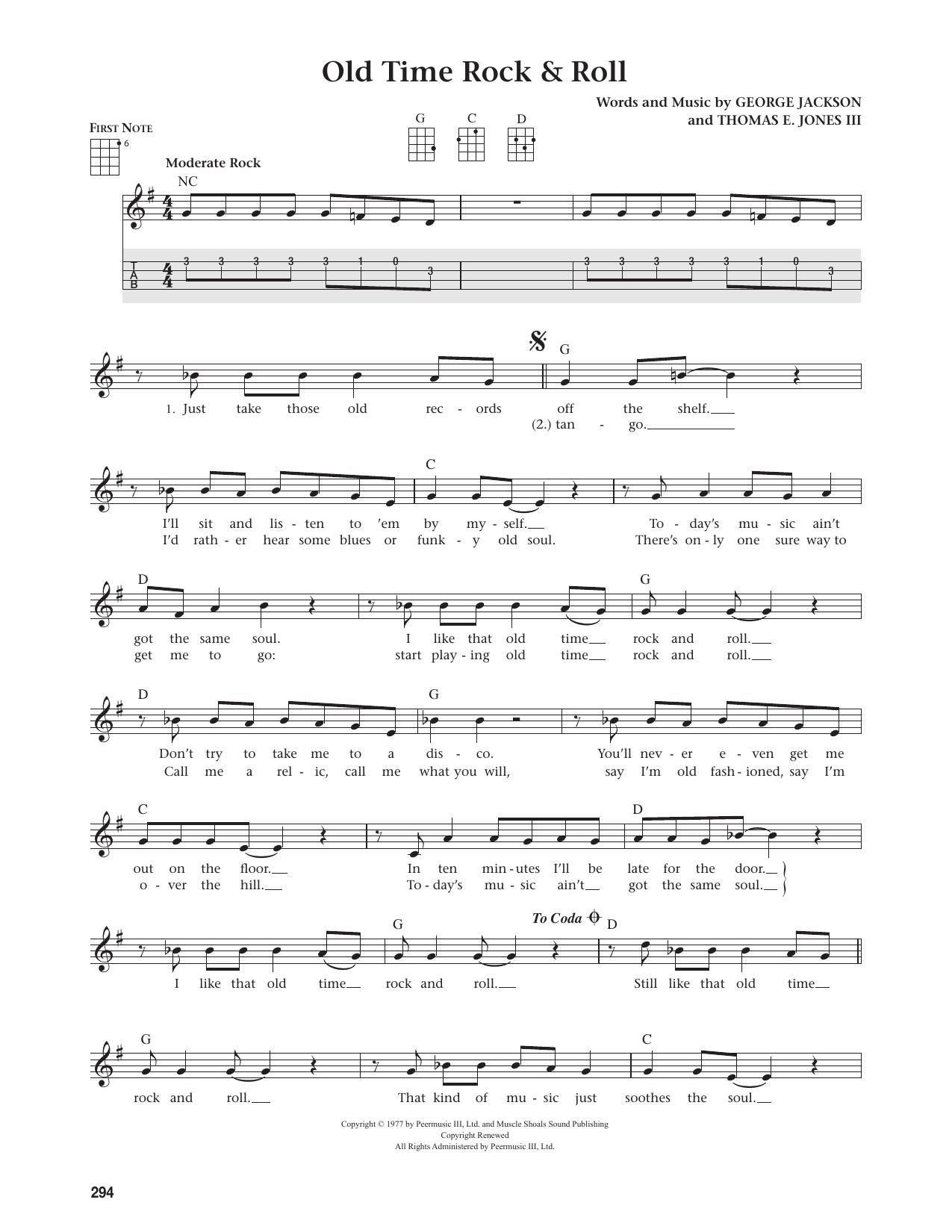 Old Time Rock & Roll (from The Daily Ukulele)