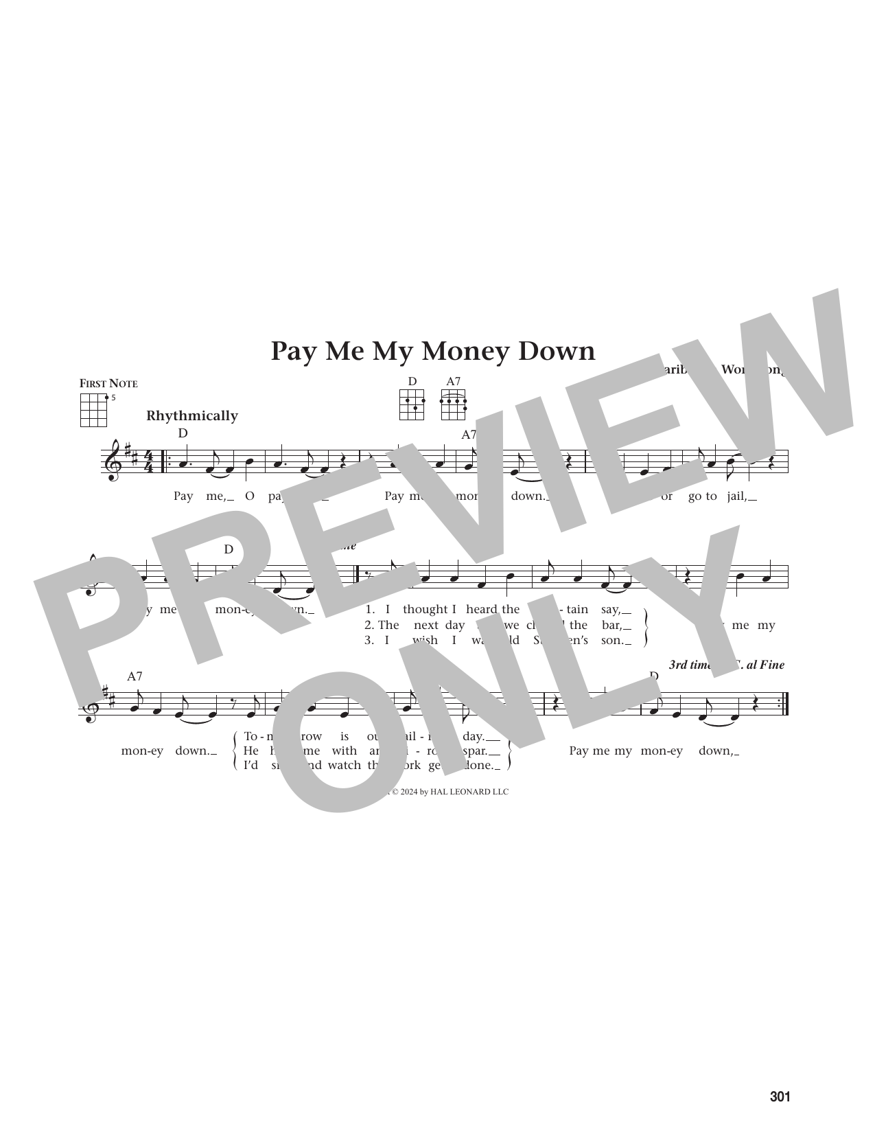 Pay Me My Money Down (from The Daily Ukulele)