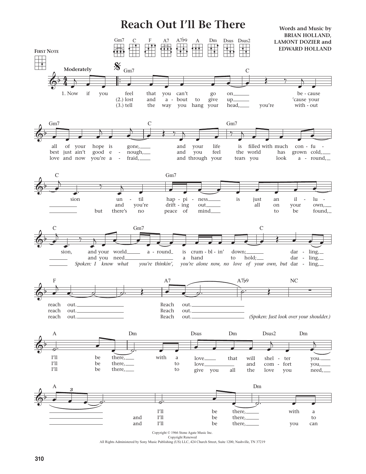 Reach Out I'll Be There (from The Daily Ukulele)