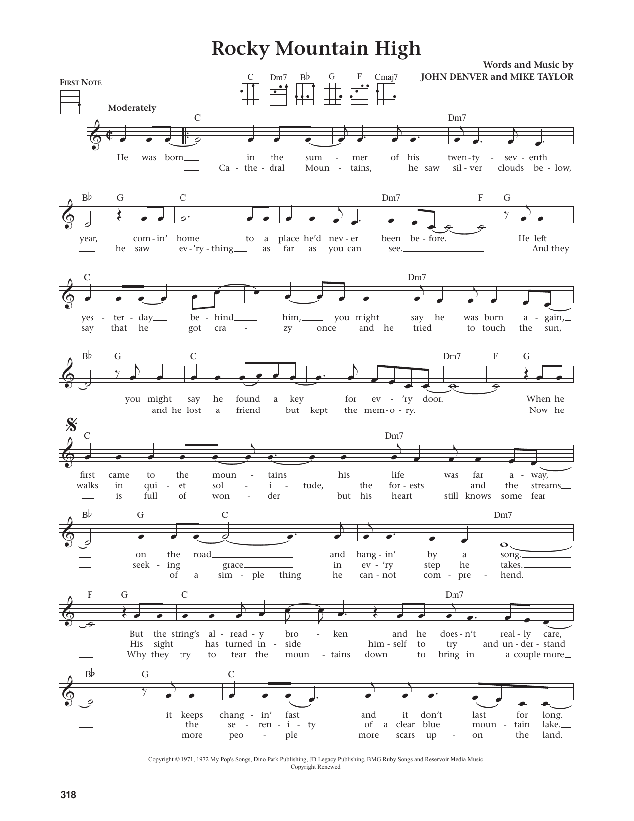Rocky Mountain High (from The Daily Ukulele)