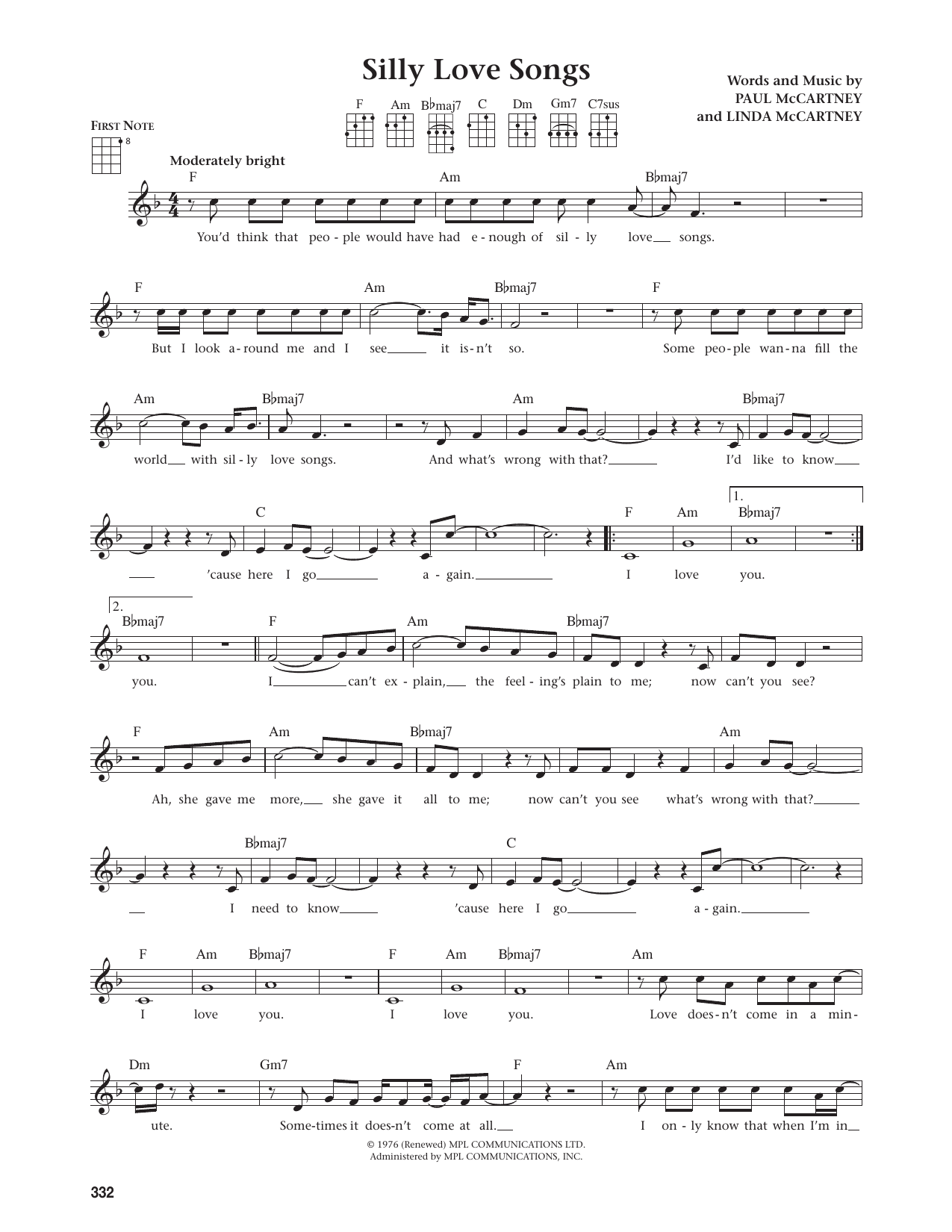Silly Love Songs (from The Daily Ukulele)