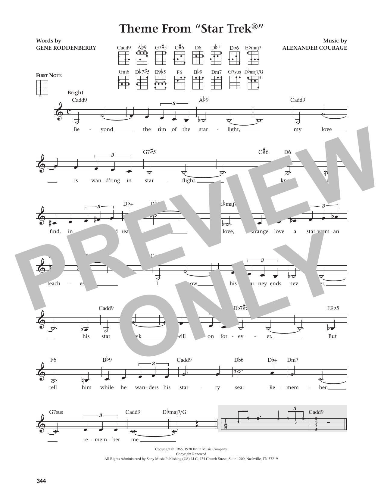 Theme from Star Trek (from The Daily Ukulele)