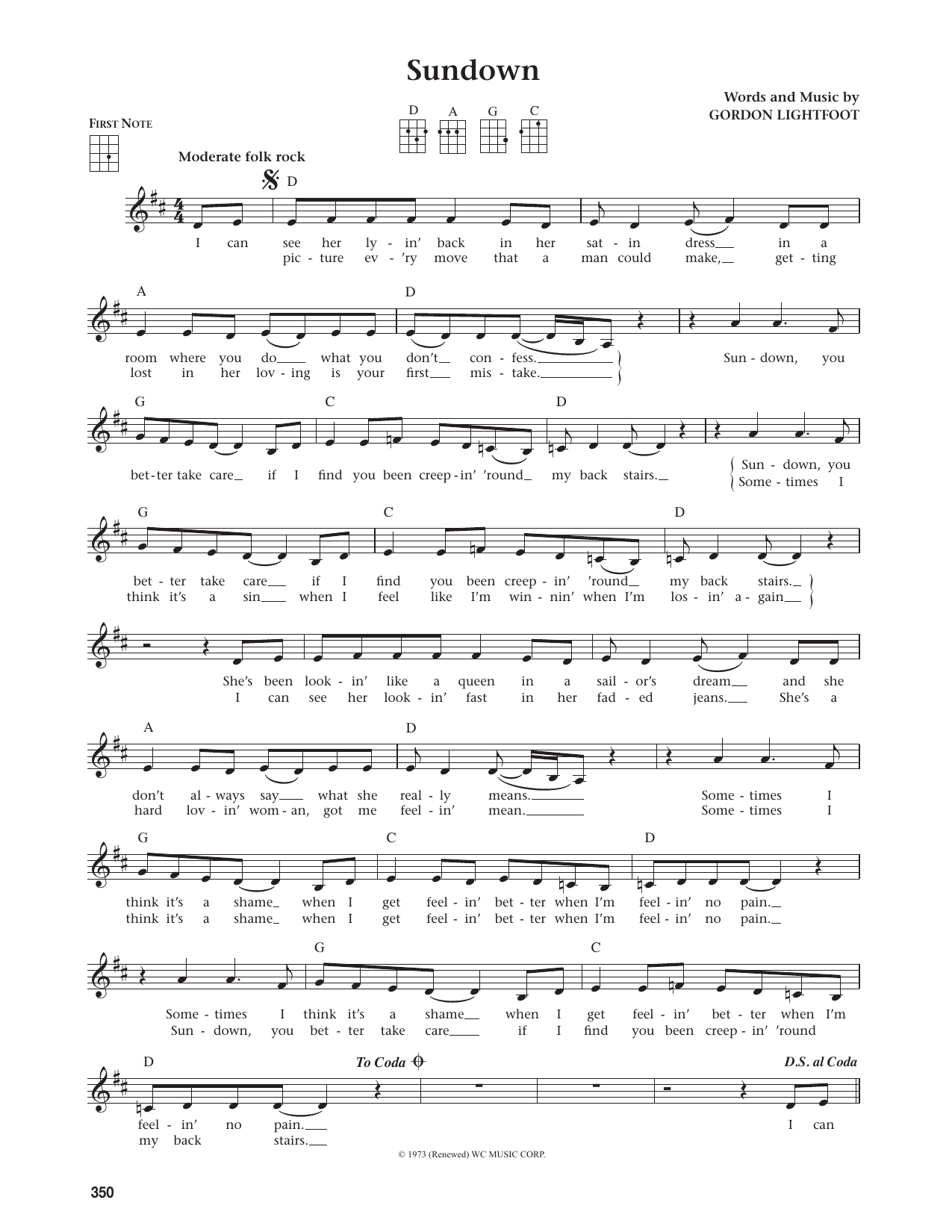 Sundown (from The Daily Ukulele)