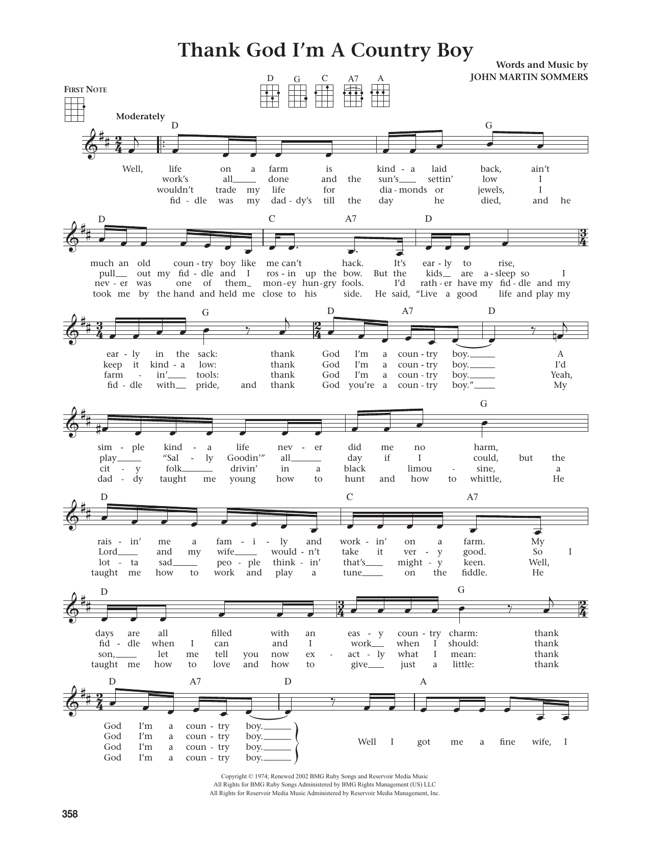 Thank God I'm A Country Boy (from The Daily Ukulele)