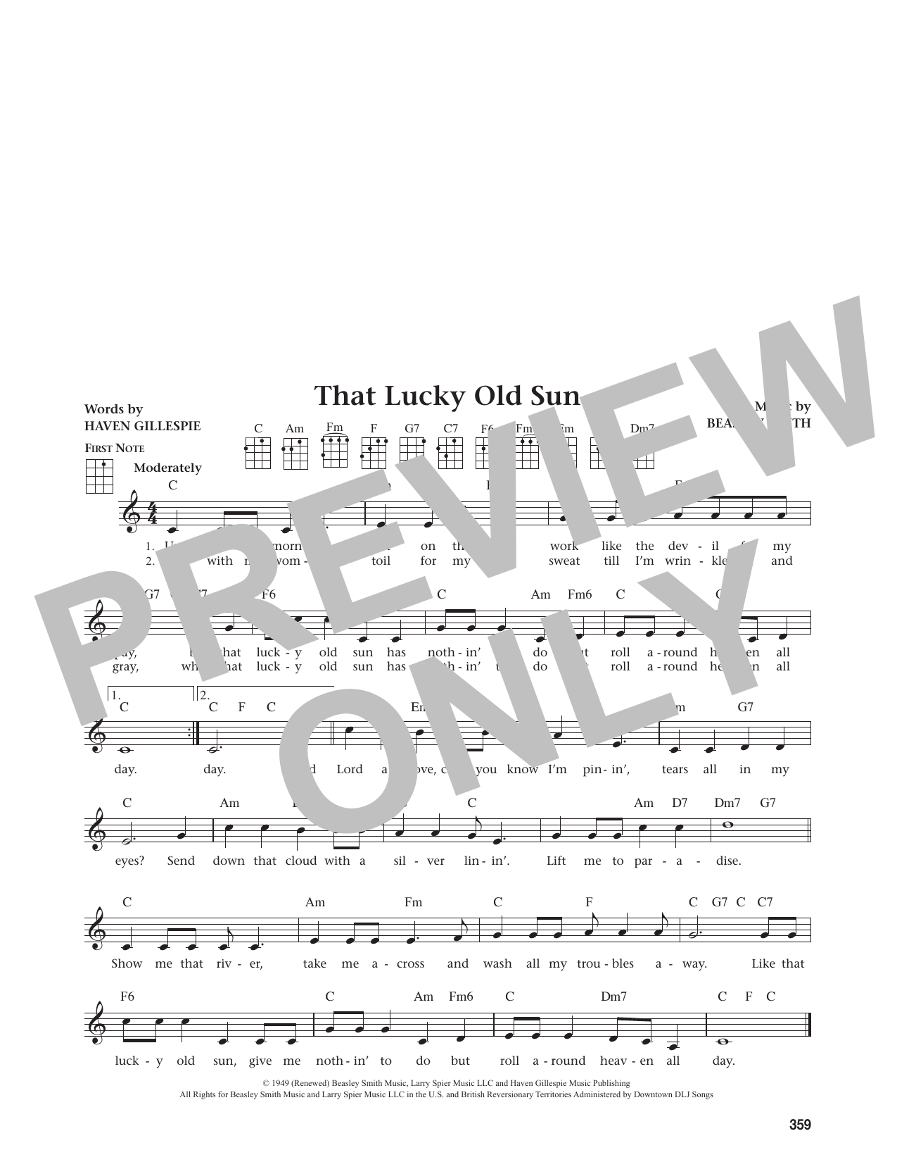 That Lucky Old Sun (from The Daily Ukulele)