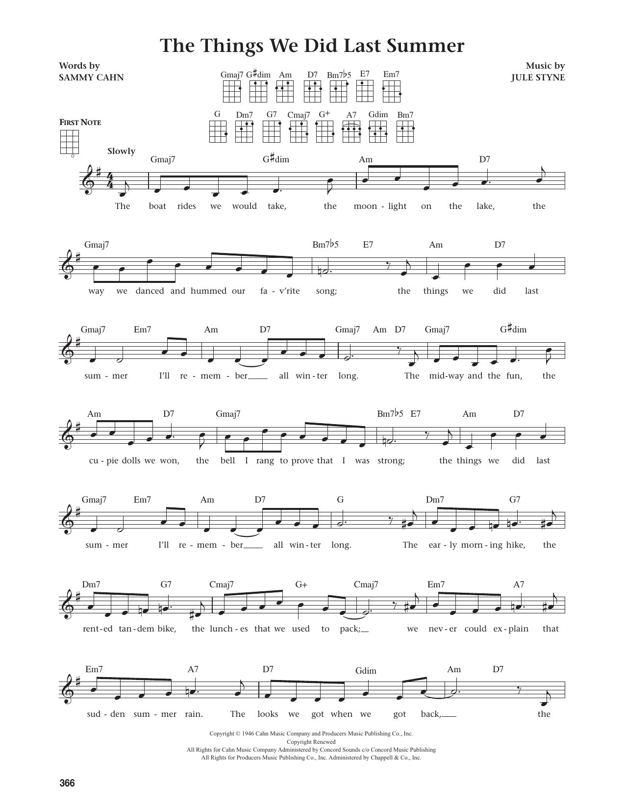 The Things We Did Last Summer (from The Daily Ukulele)