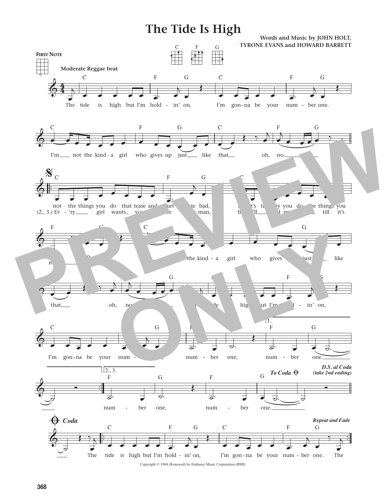 The Tide Is High (from The Daily Ukulele)