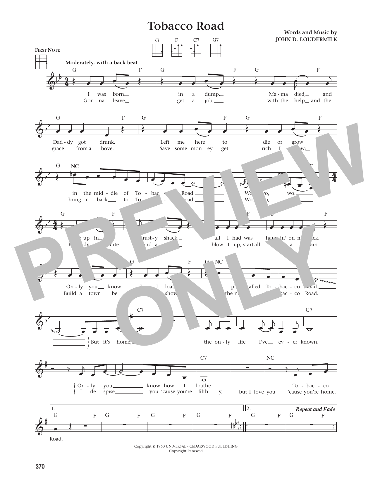 Tobacco Road (from The Daily Ukulele)