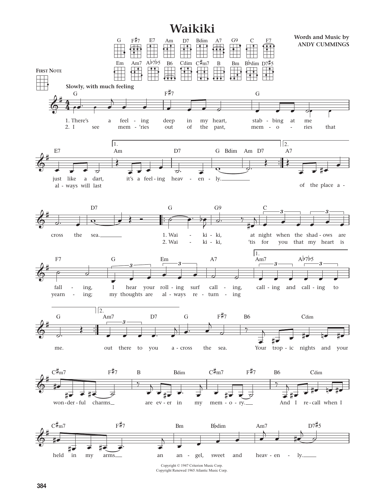 Waikiki (from The Daily Ukulele)