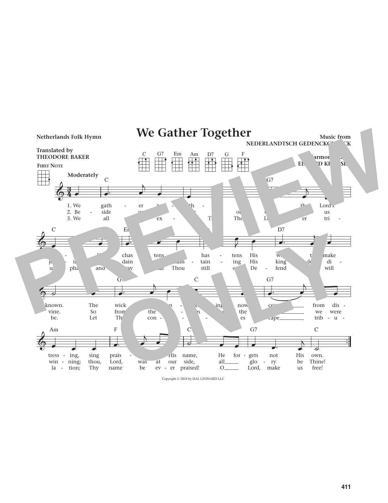We Gather Together (from The Daily Ukulele)
