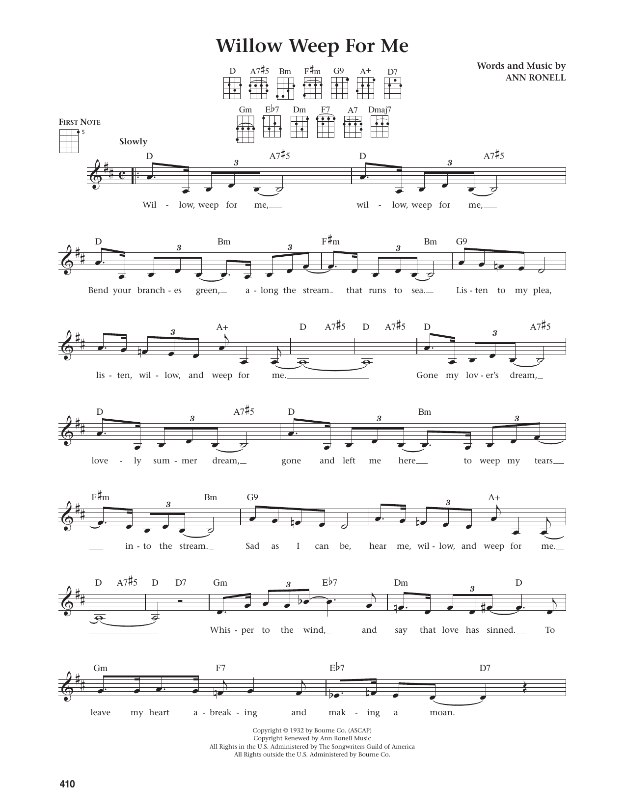 Willow Weep For Me (arr. from The Daily Ukulele)
