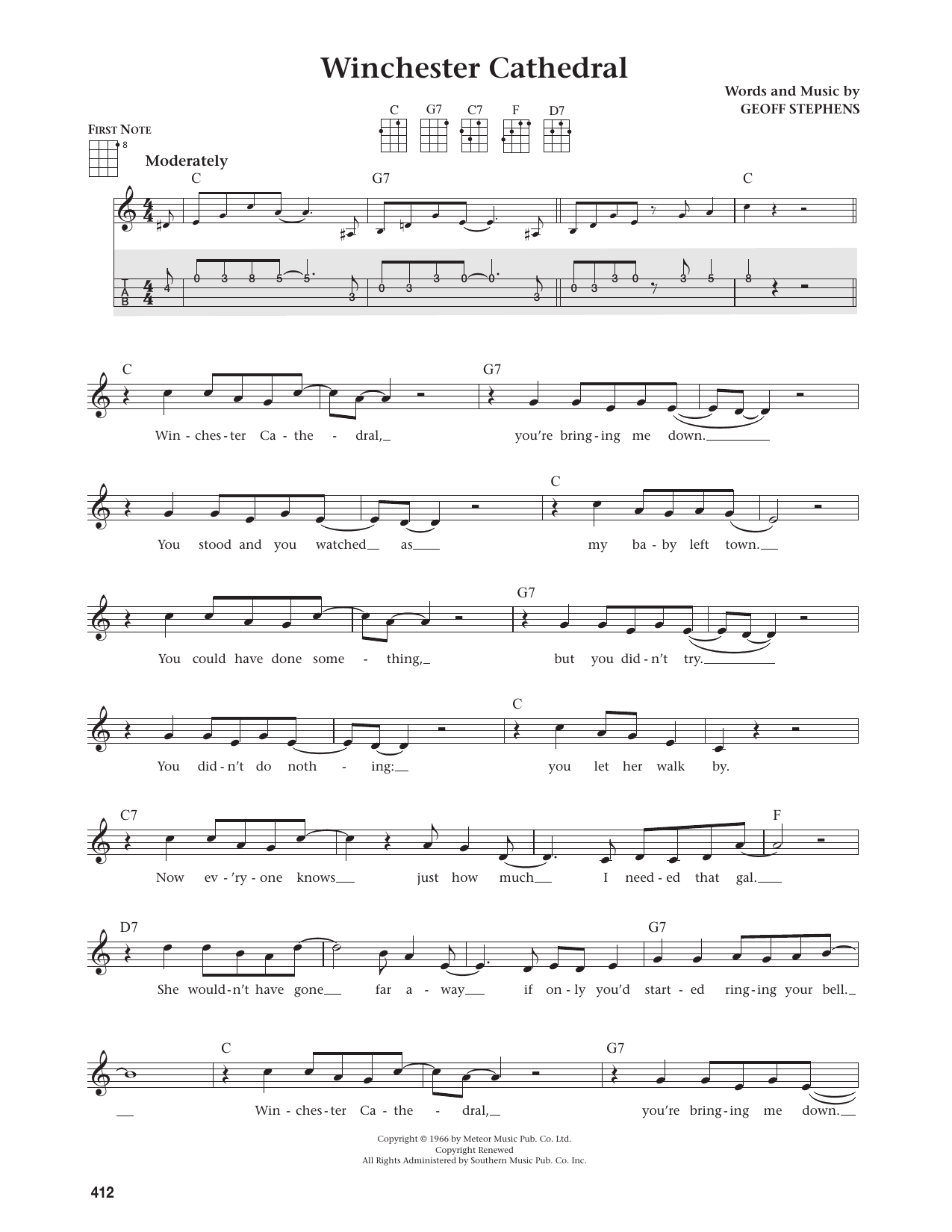 Winchester Cathedral (arr. from The Daily Ukulele)