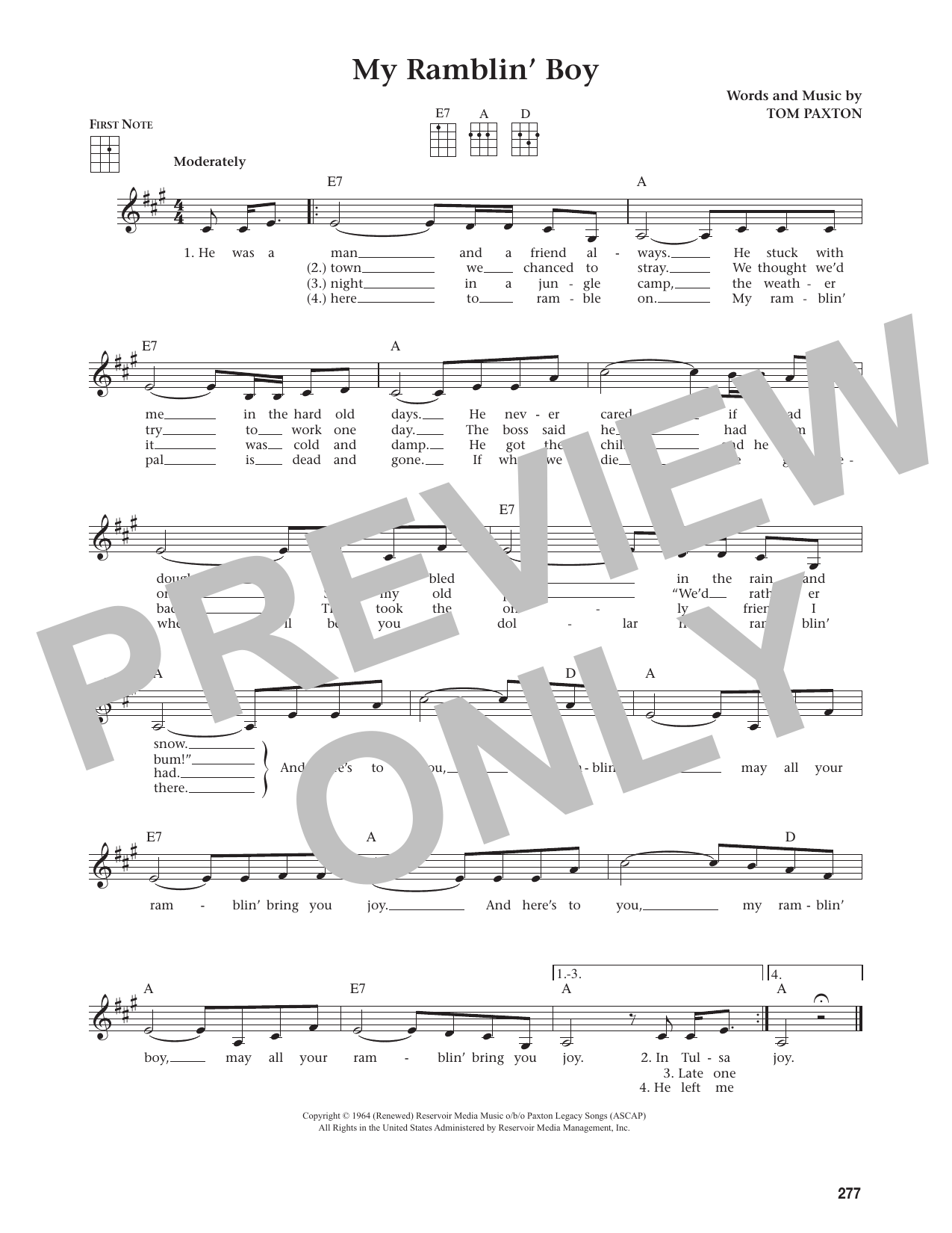 My Ramblin' Boy (arr. from The Daily Ukulele)