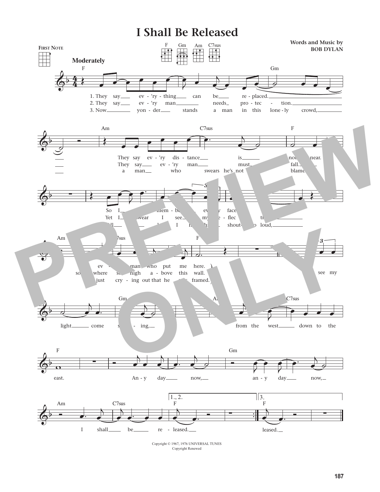 I Shall Be Released (arr. from The Daily Ukulele)