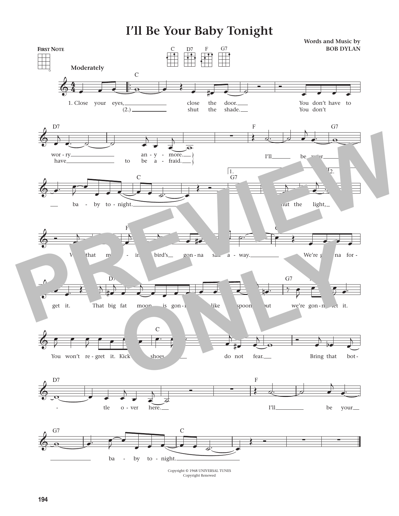 I'll Be Your Baby Tonight (arr. from The Daily Ukulele)