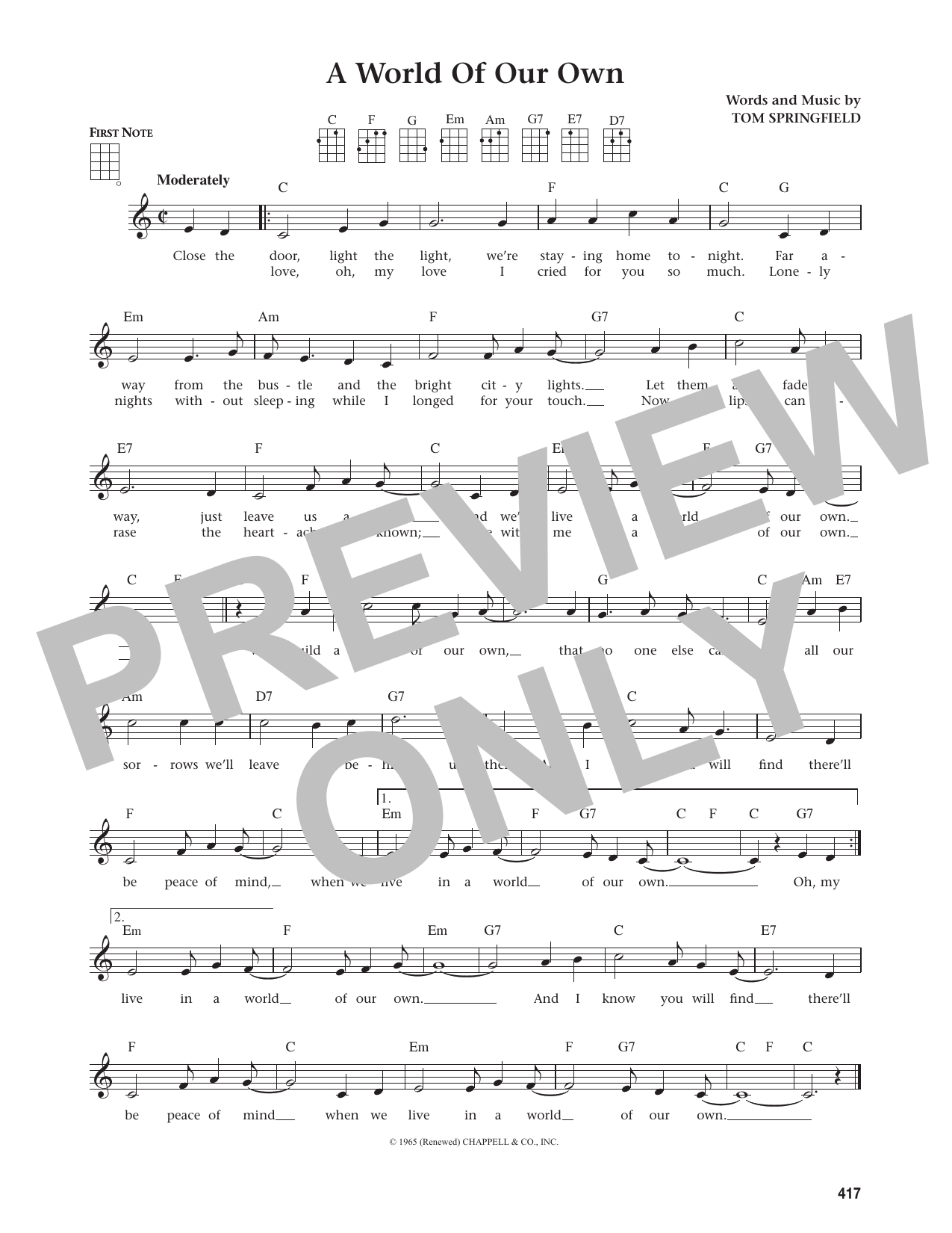 A World Of Our Own (arr. from The Daily Ukulele)