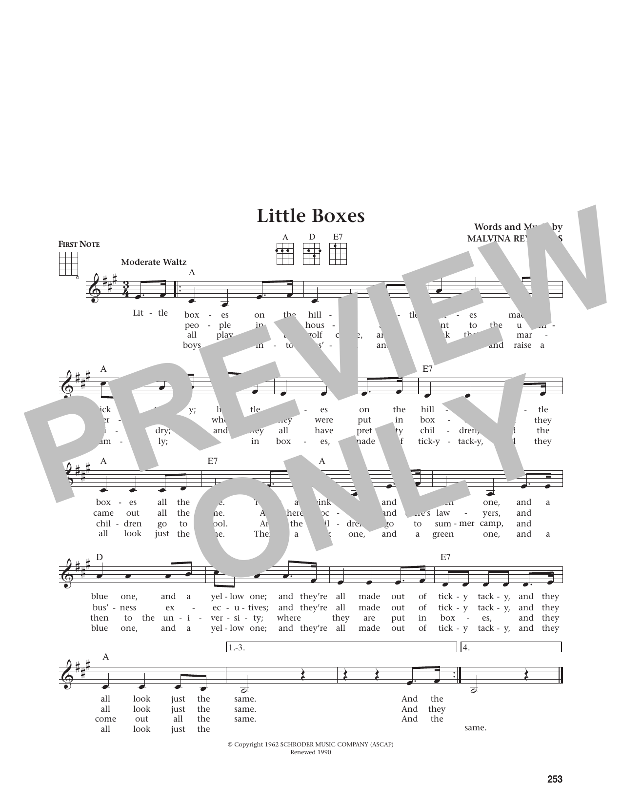 Little Boxes (from The Daily Ukulele)