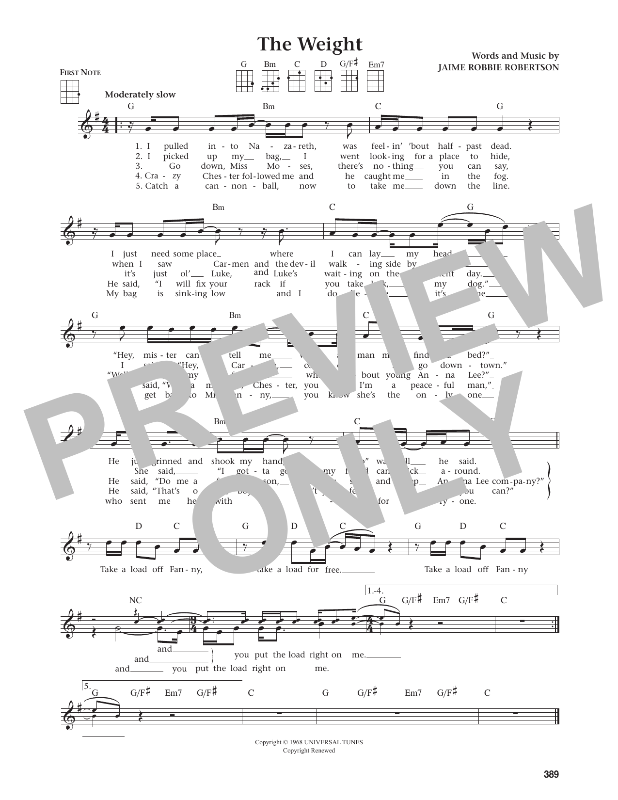 The Weight (from The Daily Ukulele)
