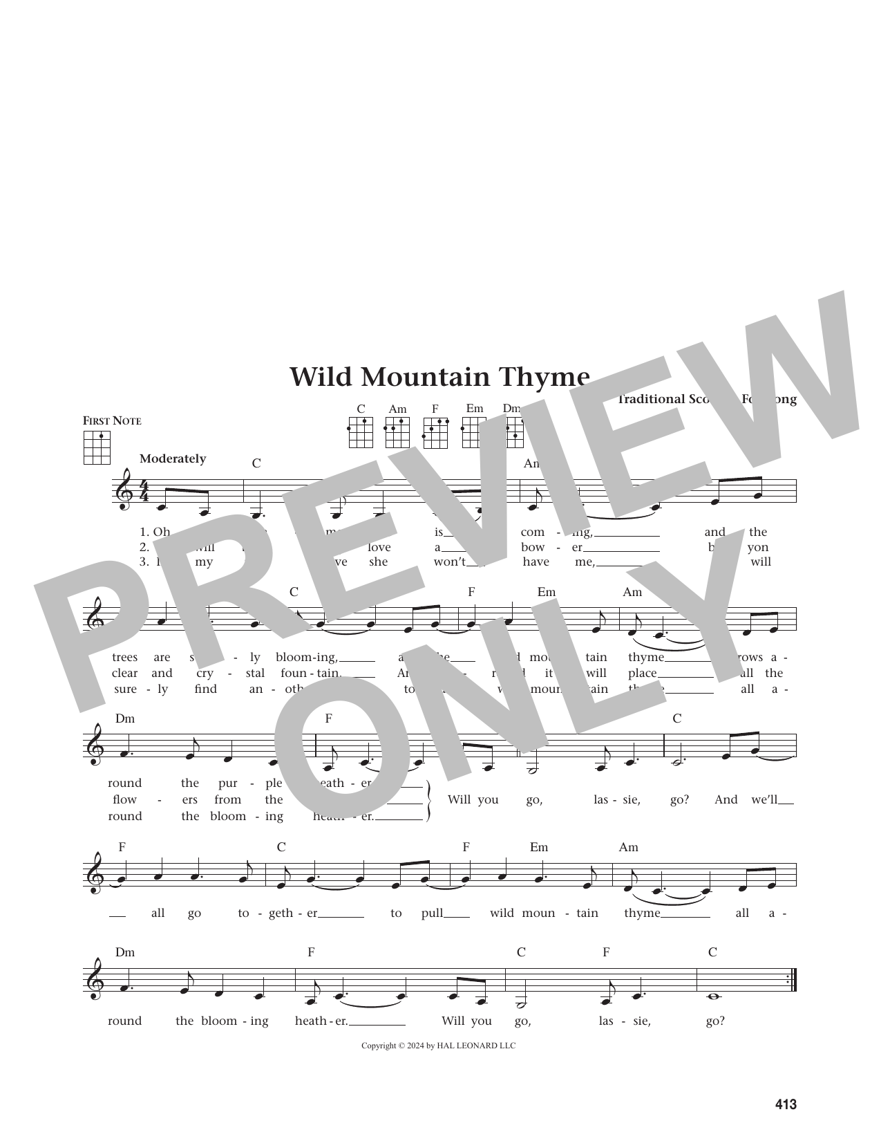 Wild Mountain Thyme (from The Daily Ukulele)