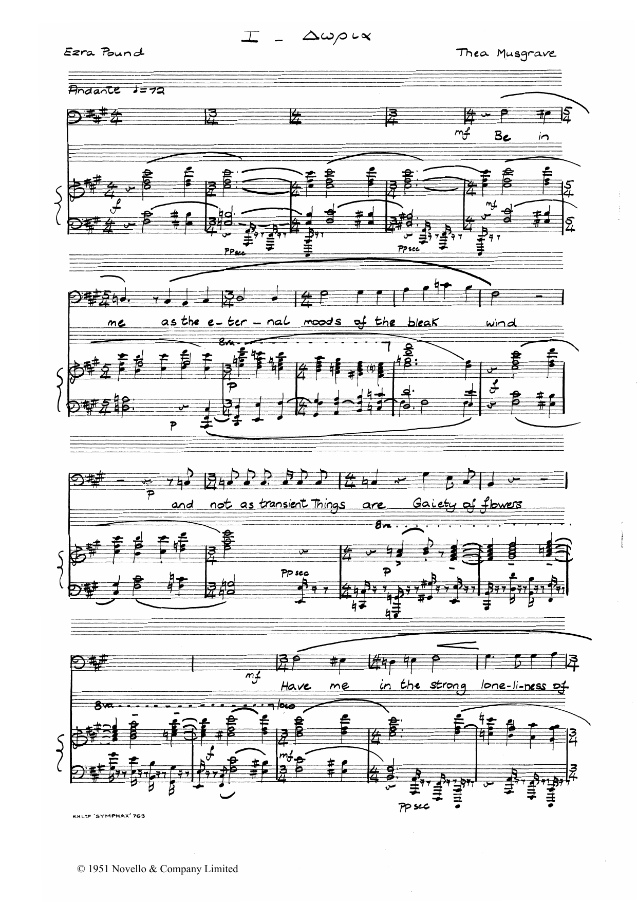 Two Songs: Piano Vocal
