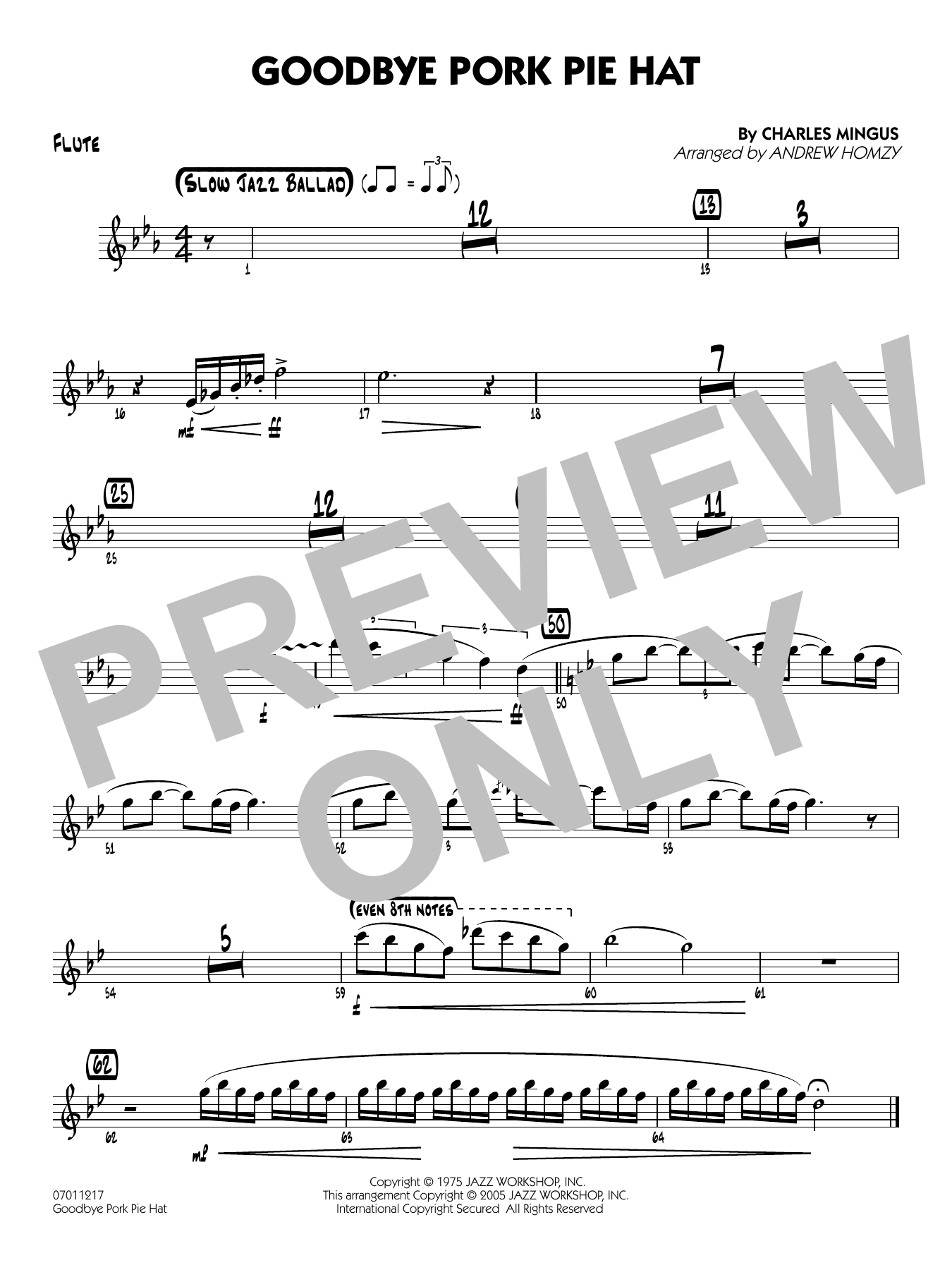 Goodbye Pork Pie Hat (arr. Andrew Homzy) - Flute
