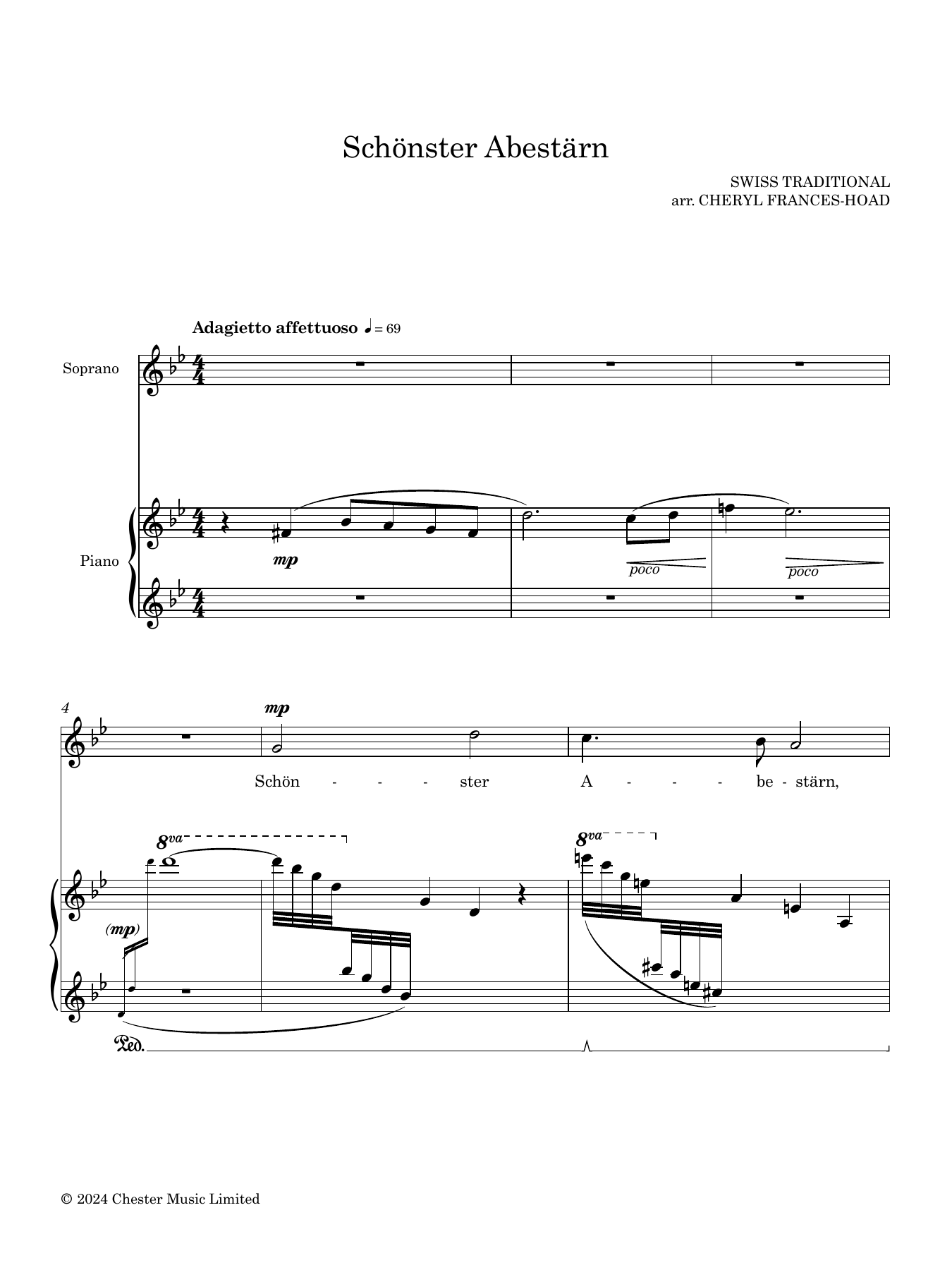 Schönster Abestärn: Piano Vocal