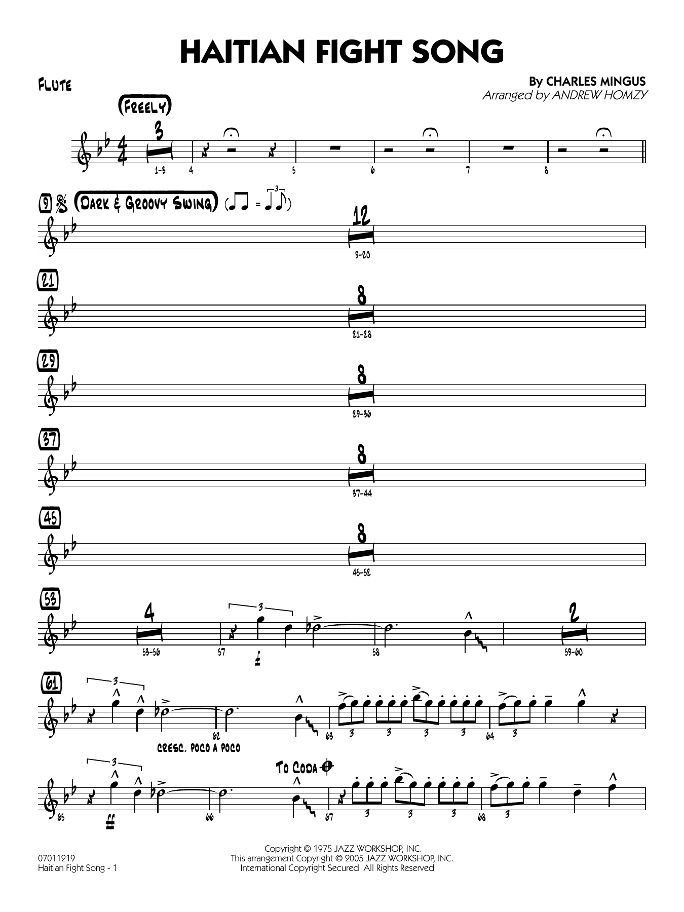 Haitian Fight Song (arr. Andrew Homzy) - Flute