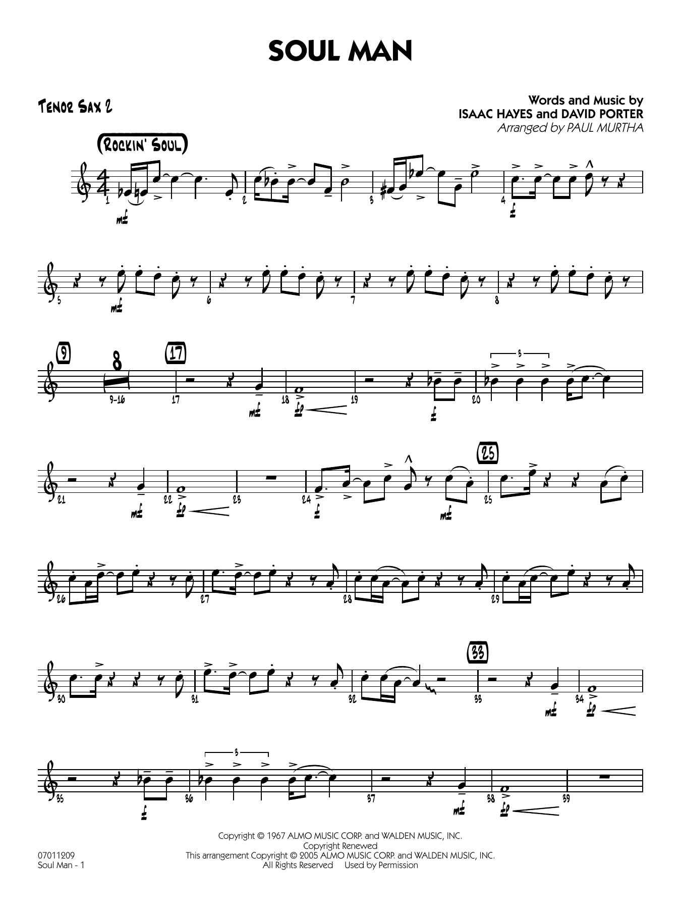 Soul Man (arr. Paul Murtha) - Tenor Sax 2