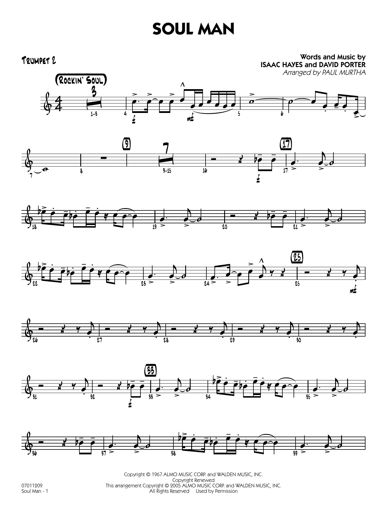 Soul Man (arr. Paul Murtha) - Trumpet 2