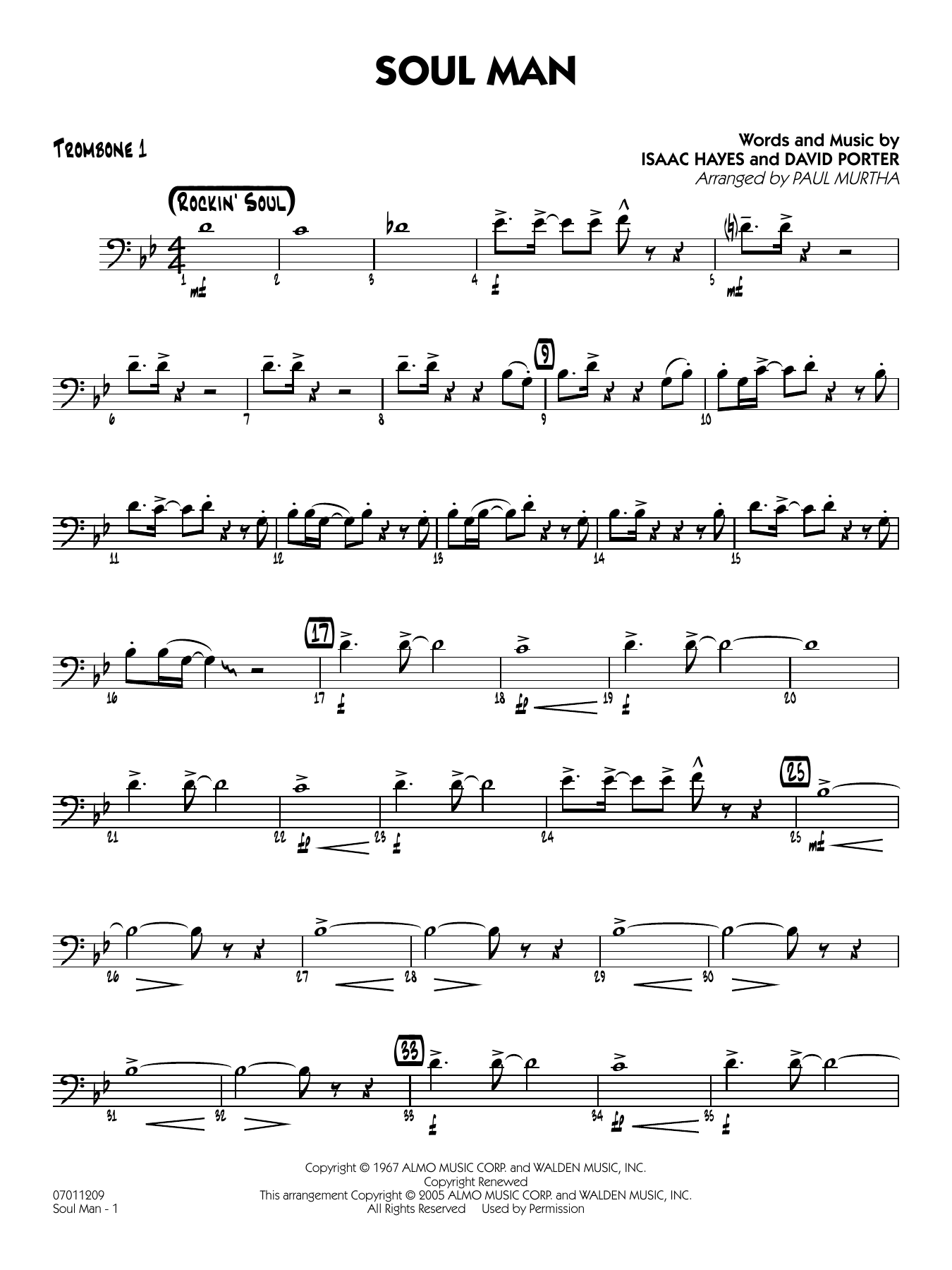 Soul Man (arr. Paul Murtha) - Trombone 1