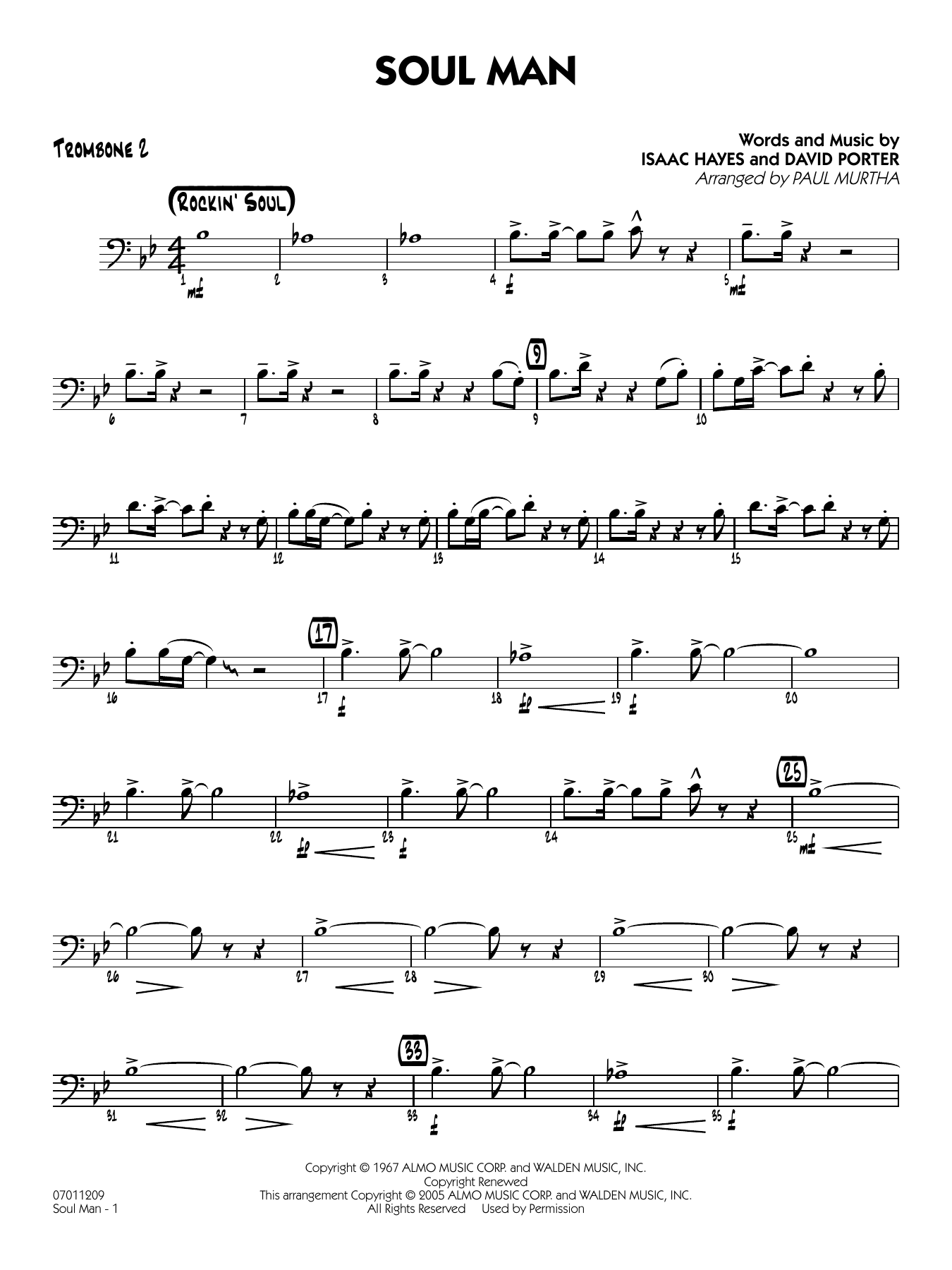 Soul Man (arr. Paul Murtha) - Trombone 2