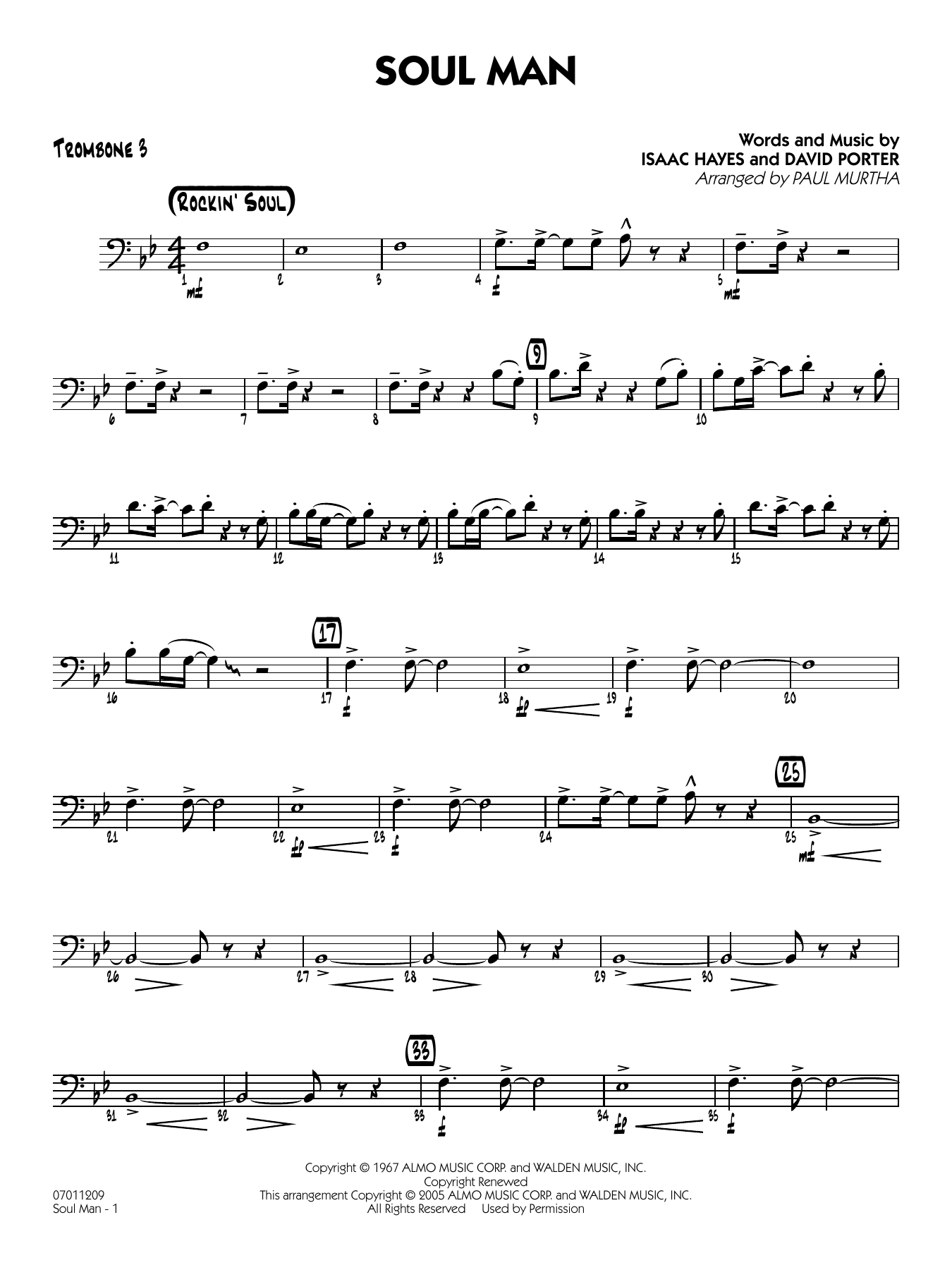 Soul Man (arr. Paul Murtha) - Trombone 3