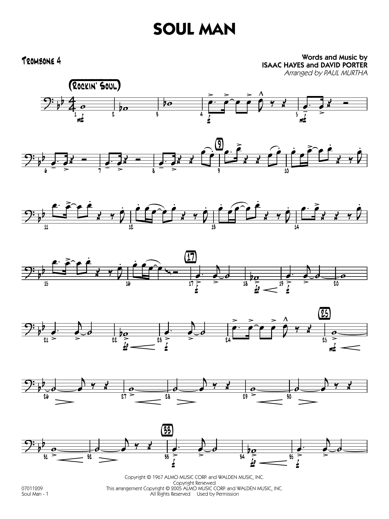 Soul Man (arr. Paul Murtha) - Trombone 4