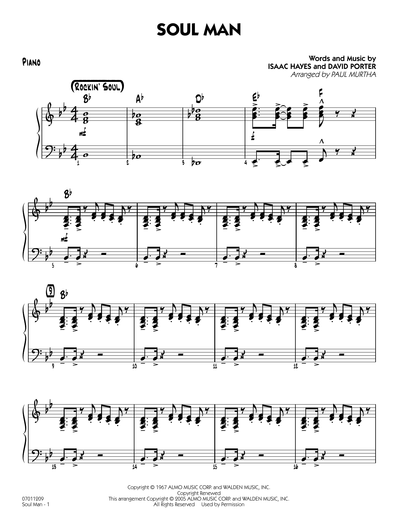 Soul Man (arr. Paul Murtha) - Piano