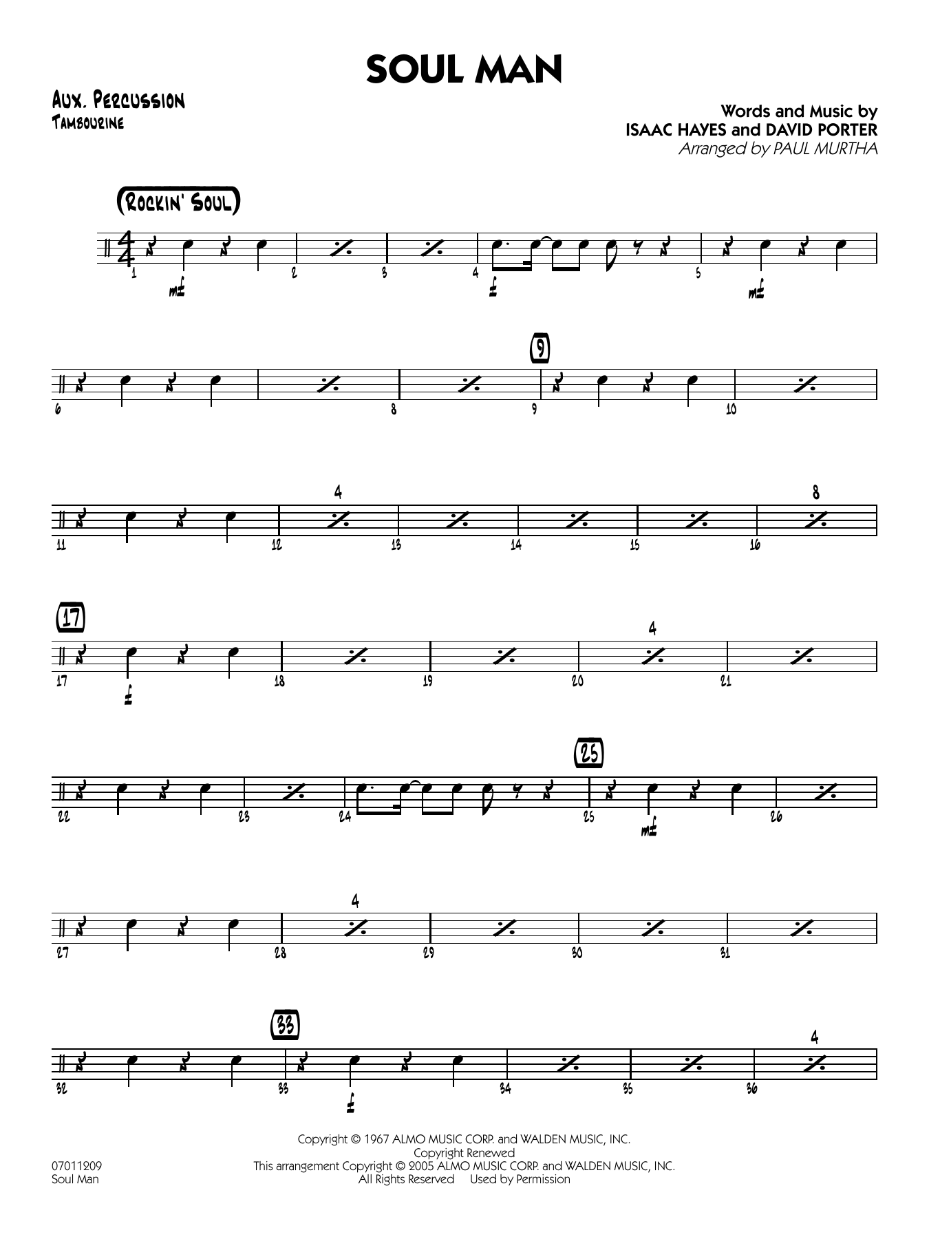 Soul Man (arr. Paul Murtha) - Aux Percussion