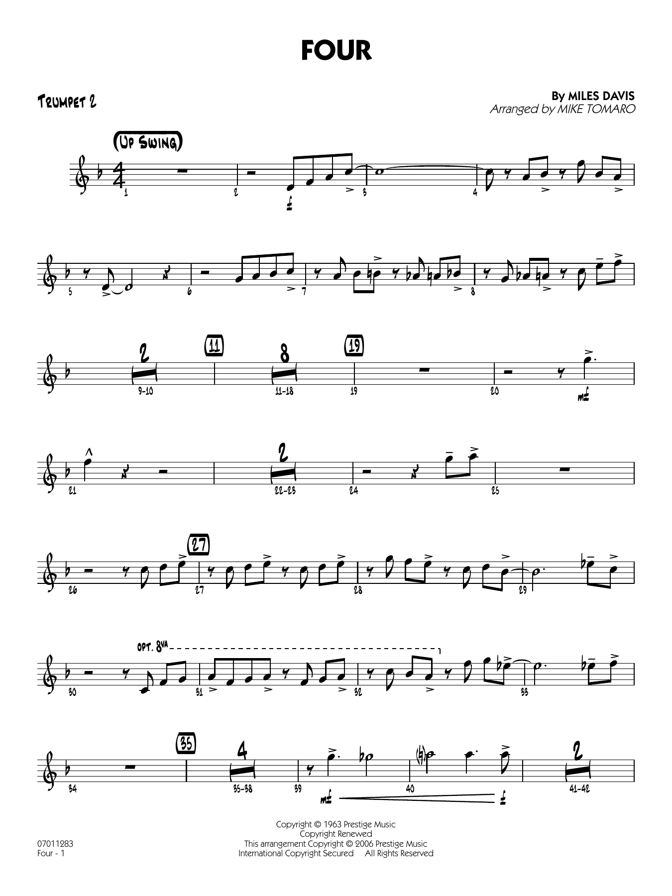 Four (arr. Mike Tomaro) - Trumpet 2