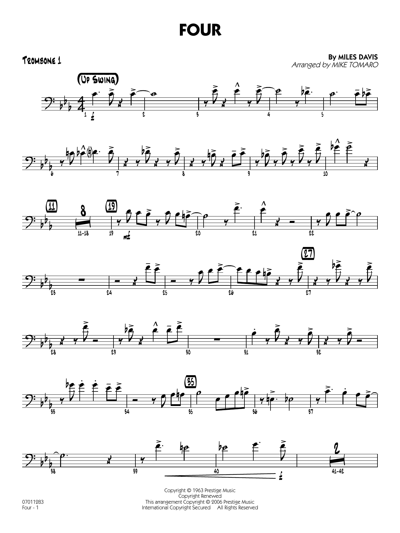 Four (arr. Mike Tomaro) - Trombone 1