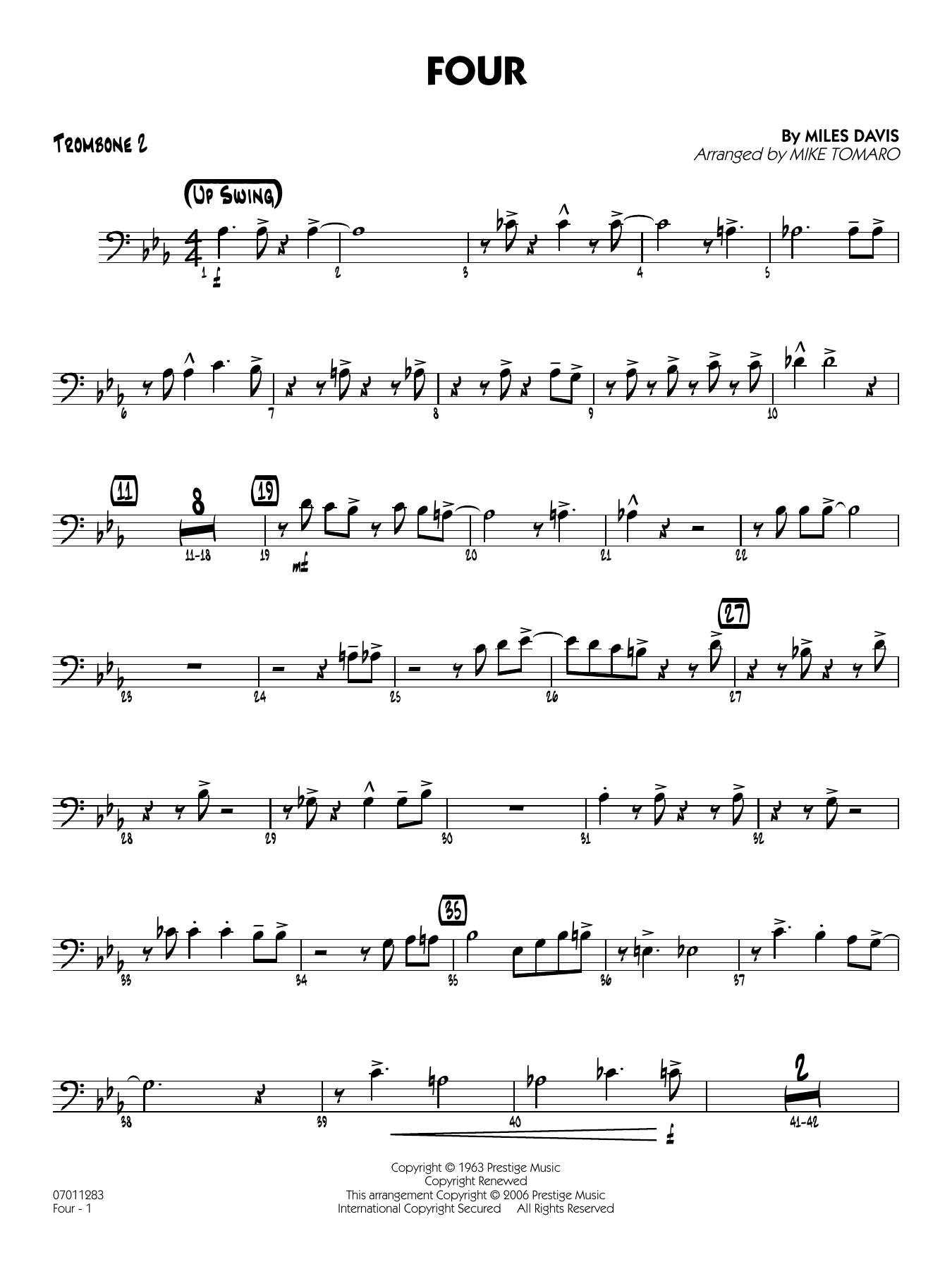 Four (arr. Mike Tomaro) - Trombone 2