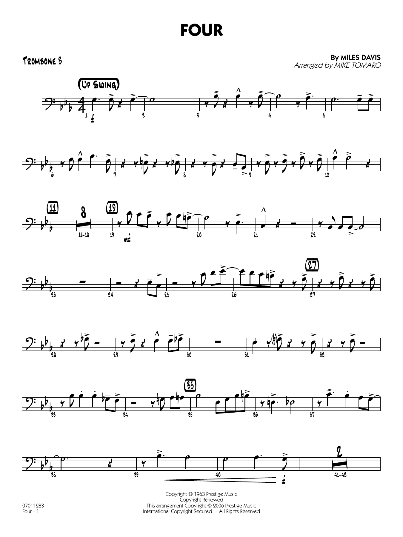 Four (arr. Mike Tomaro) - Trombone 3