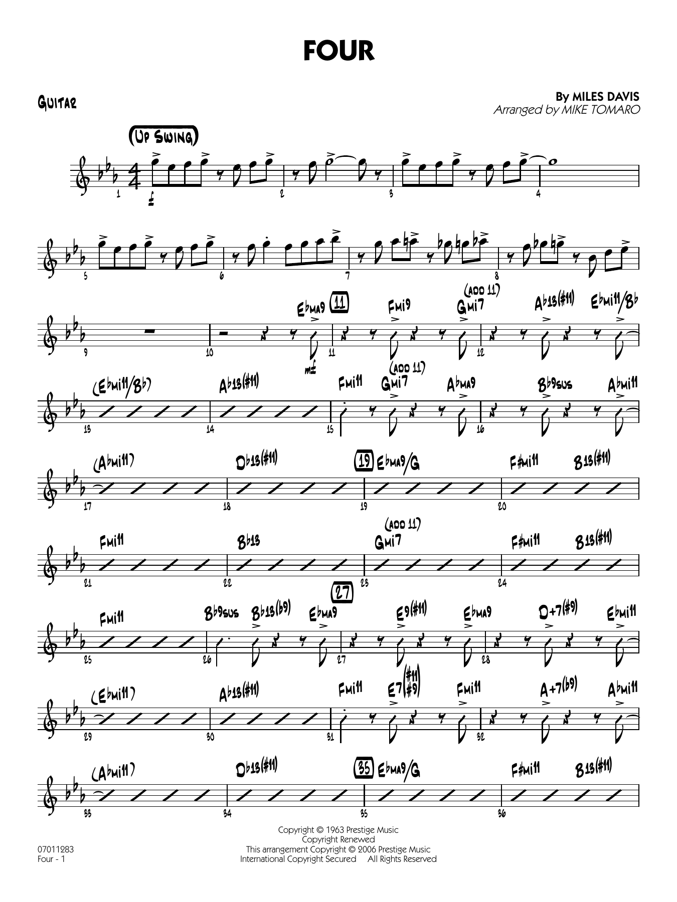 Four (arr. Mike Tomaro) - Guitar