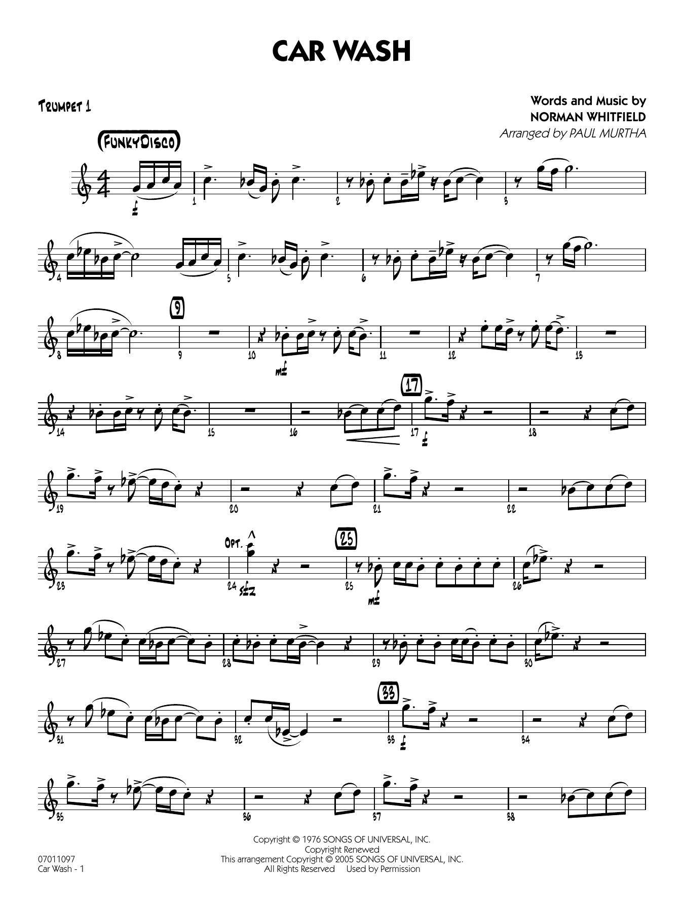 Car Wash (arr. Paul Murtha) - Trumpet 1