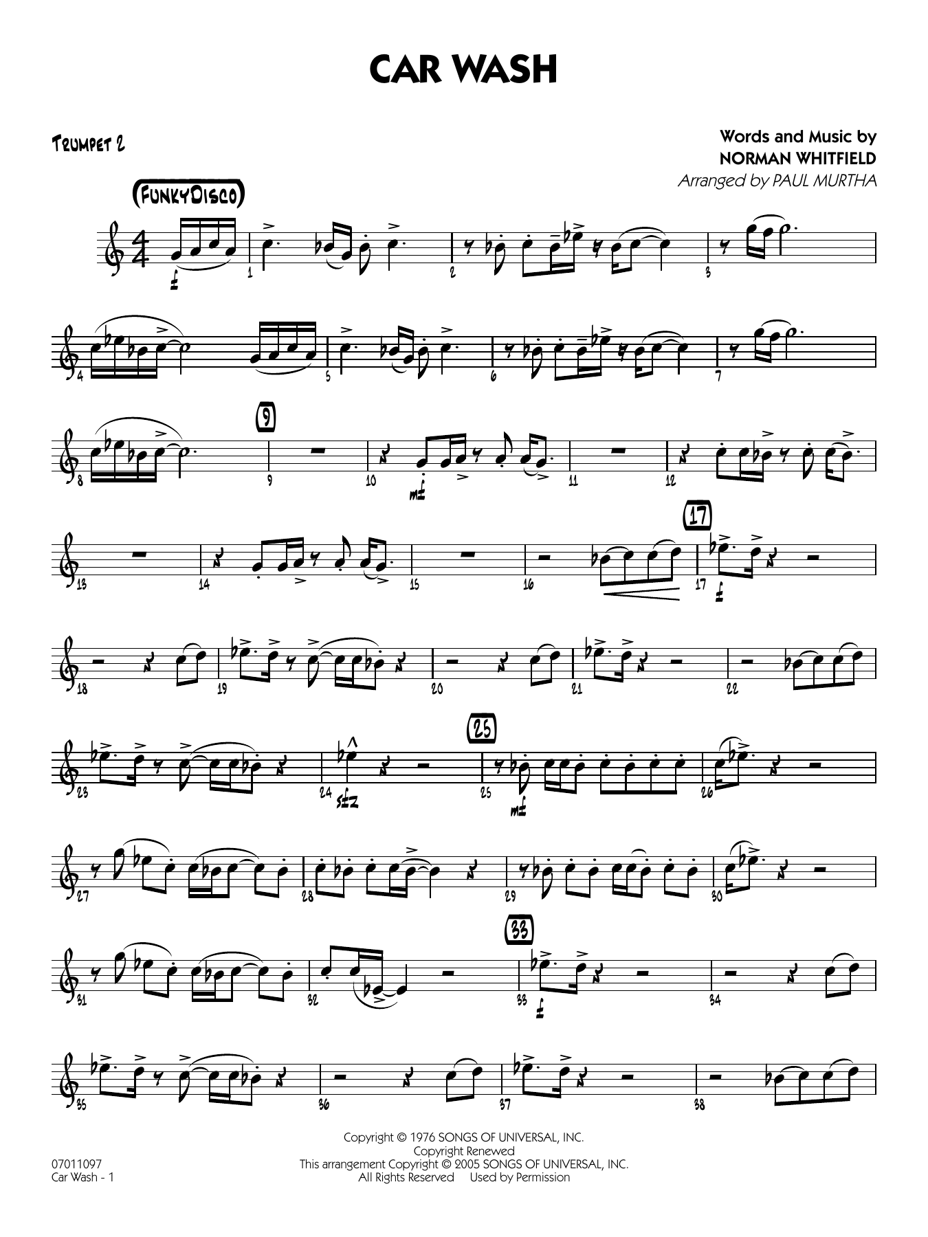 Car Wash (arr. Paul Murtha) - Trumpet 2