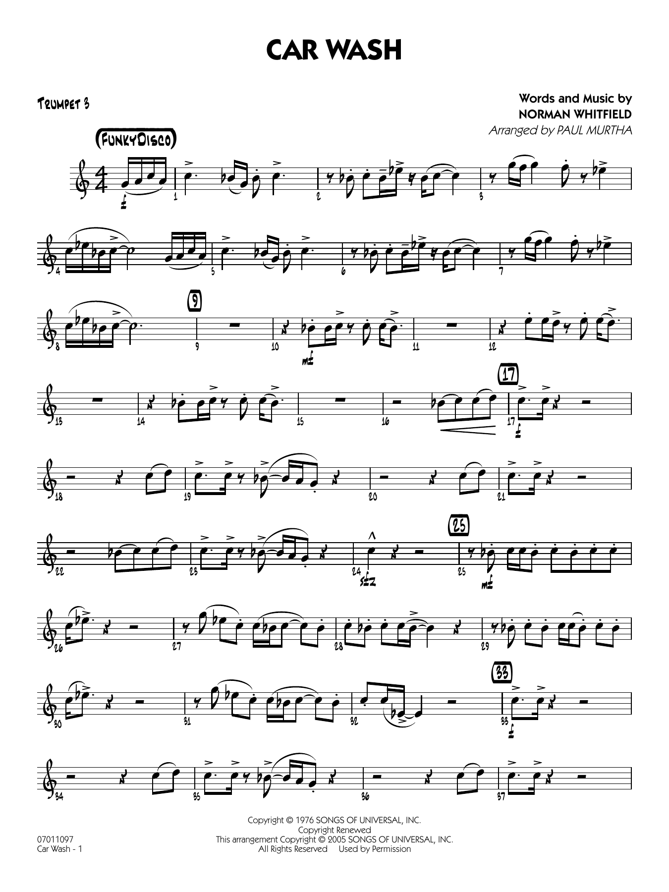 Car Wash (arr. Paul Murtha) - Trumpet 3