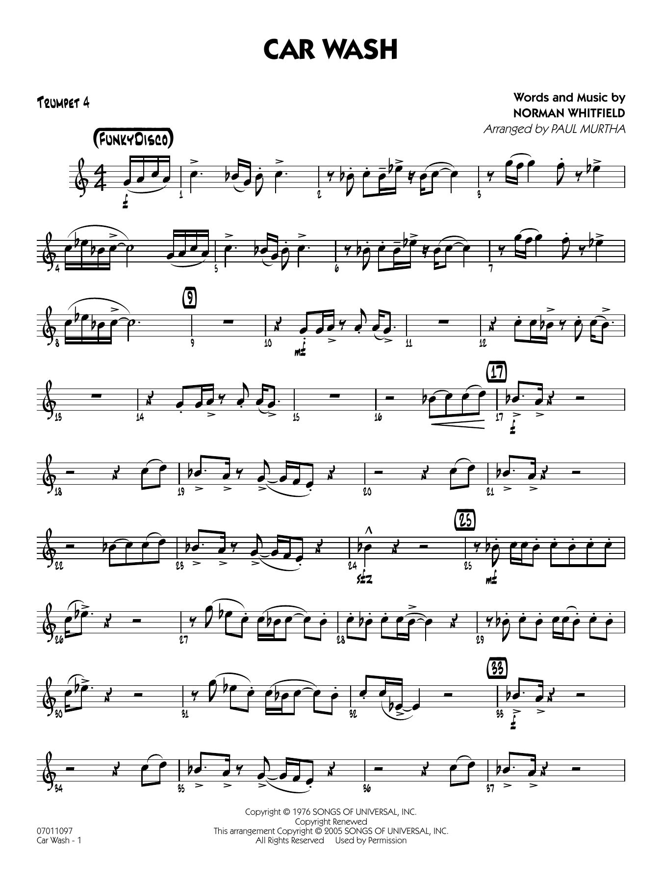 Car Wash (arr. Paul Murtha) - Trumpet 4