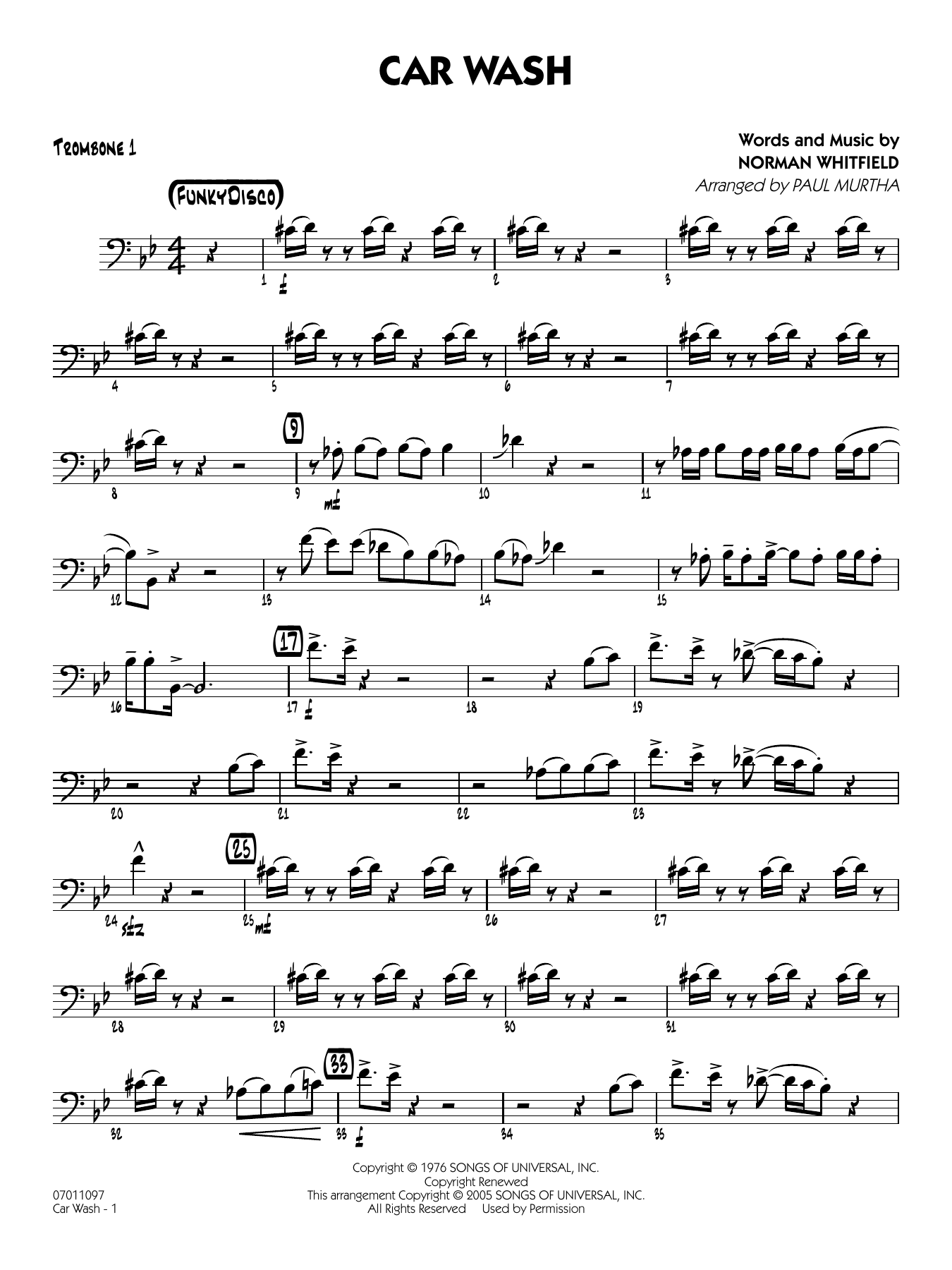 Car Wash (arr. Paul Murtha) - Trombone 1