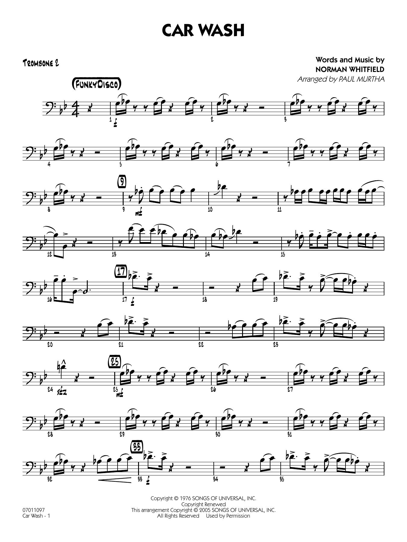 Car Wash (arr. Paul Murtha) - Trombone 2